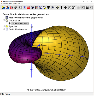 The main viewer window of the JavaView software.