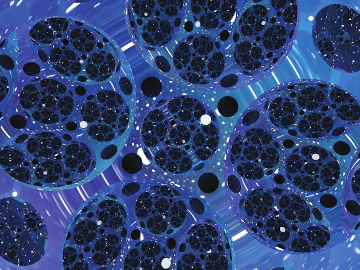 In-space view of a ﬁnite-volume hyperbolic 3-manifold lit by a single white light; image by Rémi Coulon, Sabetta Matsumoto, Henry Segerman, and Steve Trettel.